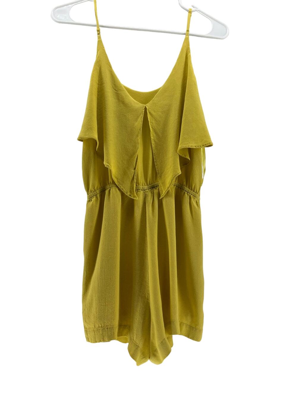 NWT Naked Zebra Yellow Sleeveless Tiered Mini Romper Women's Size Small